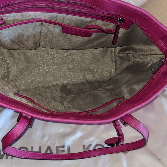 MICHAEL KORSJet Set Leather Travel Tote - Fuchsia - Picture 3 of 4